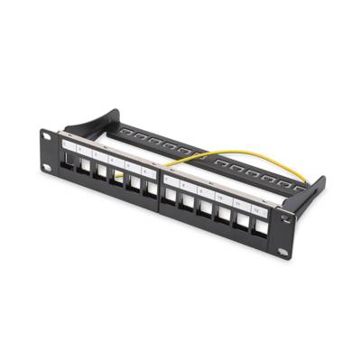 Panneau de brassage 10" pour modules Keystone 12 ports Noir - DIGITUS