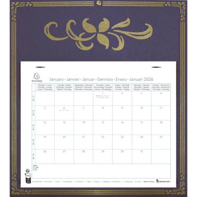 Calendrier mensuel 180mm x 240mm sur support skytos 305X275 - EXACOMPTA