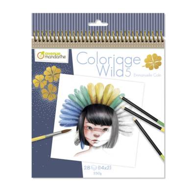 Carnet de coloriage Wild 5 - Bleu - AVENUE MANDARINE