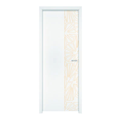Bloc-porte alvéolaire ALVEOLE 1/3 gravé à peindre Hui.74 mm - 204 x 73 cm - Gedimat - ATELIER