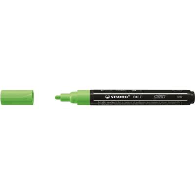 Marqueur pointe moyenne FREE acrylic T300 vert clair - STABILO
