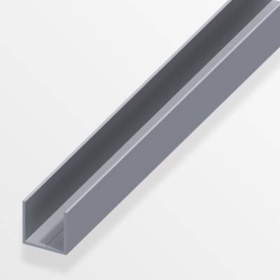 Profilé U en aluminium brut long.1m larg.15,5mm haut.15,5mm - Gedimat - ALFER ALUMINIUM