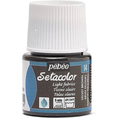 Flacon 45 ml Peinture Setacolor pour tissus clairs BRUN VELOU - PÉBÉO