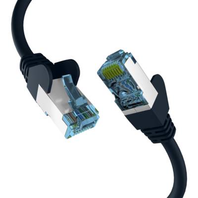 Câble réseau CAT. 7 jusqu'à 10 Gbit - Câble LAN 0,25 m S/FTP PIMF - Noir - EFB