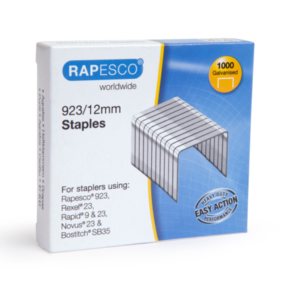 Boite de 1000 Agrafes Galvanisées 923/12mm type 23 - Rapesco