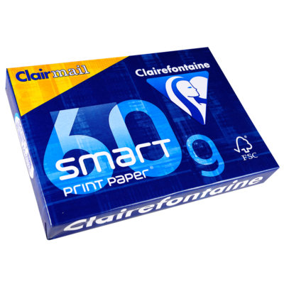 Ramette 500 Feuilles Smart 60g A4 210x297 mm Certifié FSC Blanc - Clairefontaine