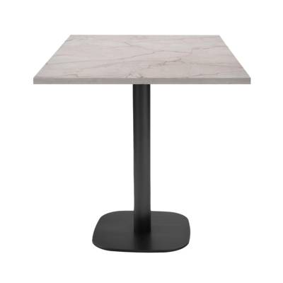 Table pied noir 70x70cm marbre yule - intérieur - RestooTab