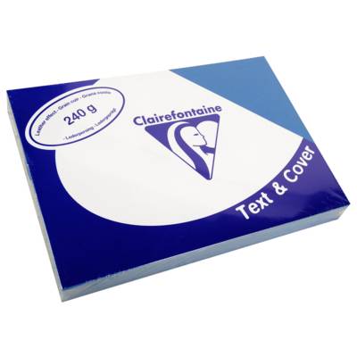 Paquet de 100 Couvertures reliure Text&Cover 240g A4 210x297 mm Bleu - CLAIREFONTAINE