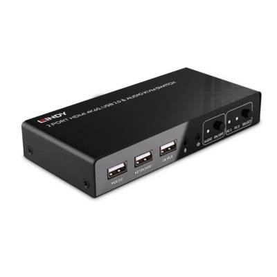 Switch KVM HDMI 4K60, USB 2.0 & Audio, 2 ports - LINDY