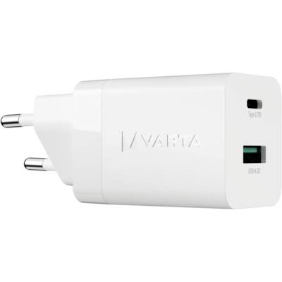 Speed Charger 38W GaN PD USB-C 20W + USB-A 18W Blanc - VARTA