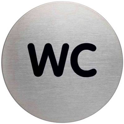 Pictogramme Autoadhésif WC Diam 83 mm Argenté - DURABLE