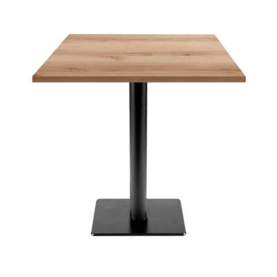 Table pied noir 70x70cm chene delano - intérieur - RestooTab