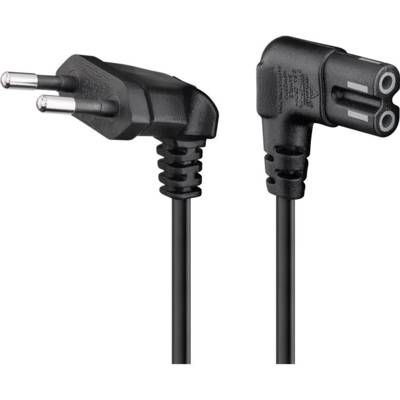 Cordon Electrique Coudé CEE 7/16 / IEC 60320 C7, 3 m, noir - GOOBAY