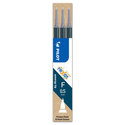 Recharge par 3 pour Roller FRIXION POINT BLS-FRP5 Pointe Fine bleu noir - PILOT