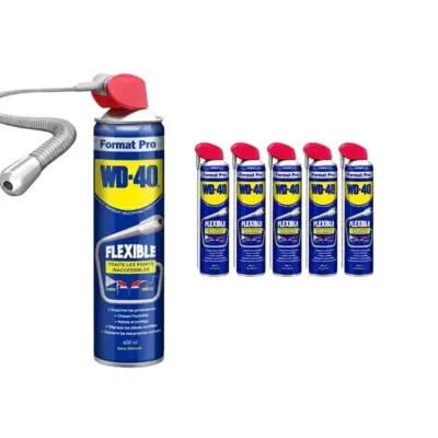 Lubrifiant et dégrippant WD40 (aérosol 600 ml) avec flexible - Lot de 6 - 33448 - WD-40 COMPANY