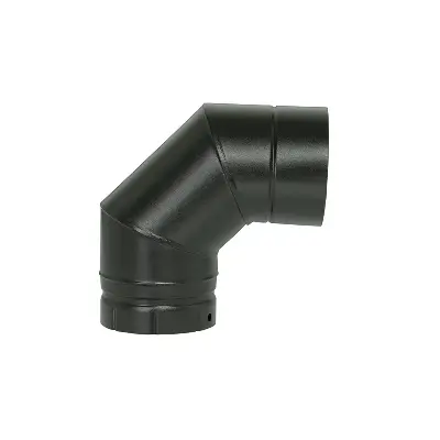 Coude à segment 90° Ø180 Noir émaillé POUJOULAT CDS 90-180 E NM - 56150922 - CHEMINEES POUJOULAT