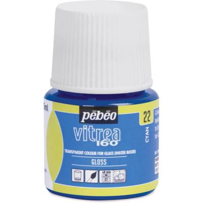 Flacon 45ml Peinture Vitréa V160 Brillant Cyan - PÉBÉO
