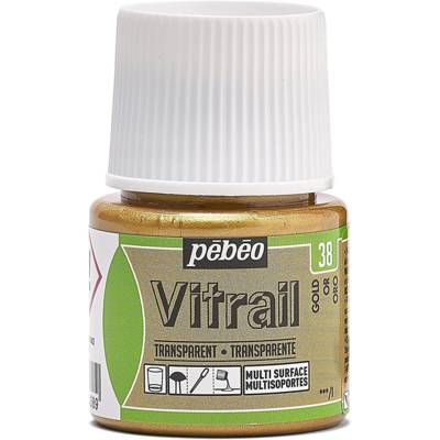 Flacon 45ml peinture VITRAIL transparent Or - PÉBÉO