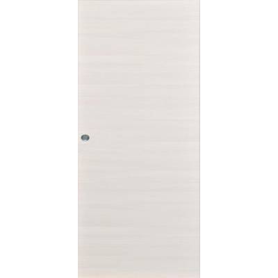 Porte seule coulissante alvéolaire FUJI mélaminé frène blanc - 204x73cm - avec usinage pour châssis à galandage rainure et tire - Gedimat - MENUISERIES D'OLT