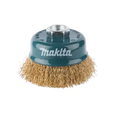 Brosse boisseau à fils acier laitonés et ondulés Ø75 mm - MAKITA - D-39768