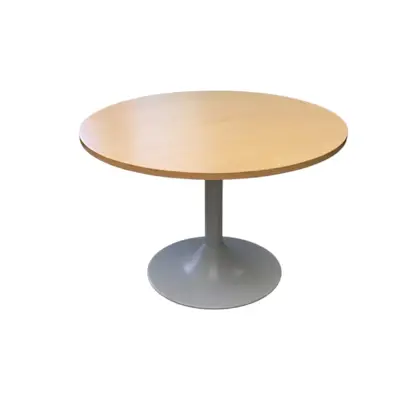 Table ronde D.110 cm Bois/gris Alu EUROPE - OCCASION - Adopte un Bureau