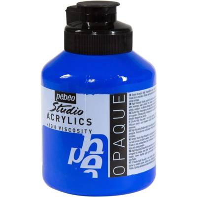 Flacon 500ml Peinture Acrylique Studio Bleu Cobalt Opaque Imitation - PÉBÉO