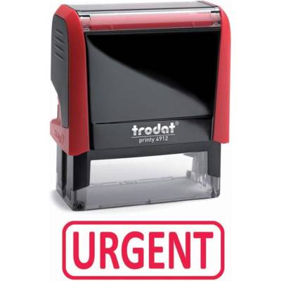 Tampon X-print 4912 Formule Commerciale Texte + Picto "URGENT" Rouge - TRODAT