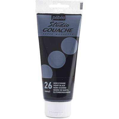 Tube 100ml Peinture Studio Gouache Fine Noir Ivoire - PÉBÉO