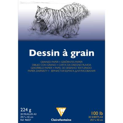 Bloc dessin grain fin A3 20 feuilles 224g - CLAIREFONTAINE
