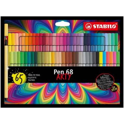 Feutre de coloriage Pen 68 ARTY, étui carton de 65 - STABILO