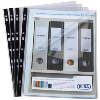 Sachet de 10 Pochettes perforées A4 PP 0,07 mm Lisse ouverture angle - OXFORD