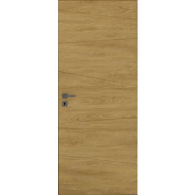 Porte coulissante pleine CARLIT décor chêne verni naturel - 204 x 73 cm - Gedimat - PROBOPORTE