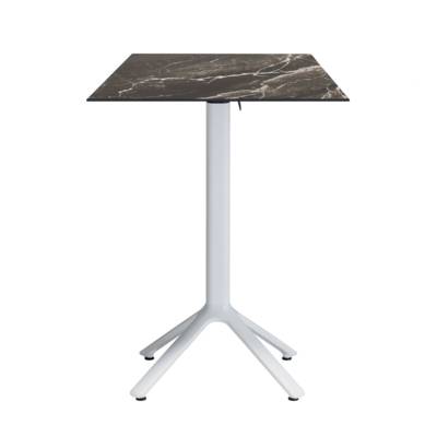Mange-debout rabattable pied blanc 60x60cm marbre royal - terrasse - RestooTab