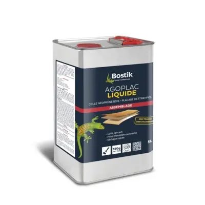 Colle néoprène Agoplac Liquide BOSTIK - tenue thermique 80° - fût 5L - 30604660 - BOSTIK SA