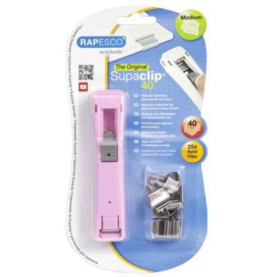 Pince distributeur de clips "Supaclip", rose - RAPESCO
