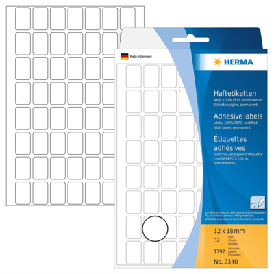 Etui de 288 étiquettes multi-usage, 34 x 53mm, blanc - HERMA