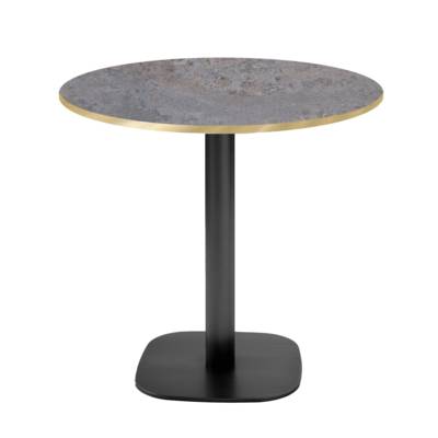 Table pied noir Ø70cm caldeira chants laiton - intérieur - RestooTab