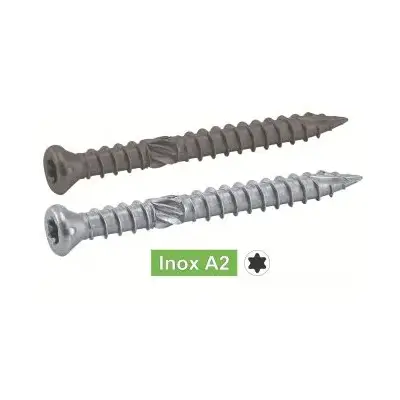 Vis pour terrasse tête fraisée réduite six lobes double filet - 5x60 - Par seau de 400 - ACTON - 623275X60SEAU