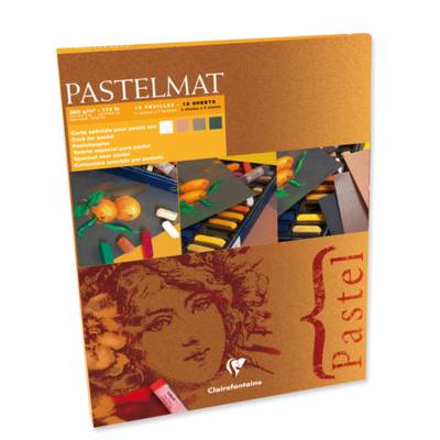 Bloc Pastelmat 360g 30x40 couleurs assorties foncées 12 feuilles - CLAIREFONTAINE