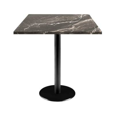 Table pied noir 70x70cm marbre royal - intérieur - RestooTab