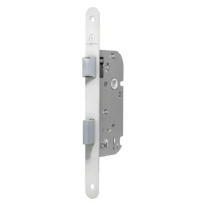 Serrure à larder 719 coffre 130mm MARQUES axe 40 bec de cane WC blanc réversible sans gâche - 1719240009 - MARQUES SA