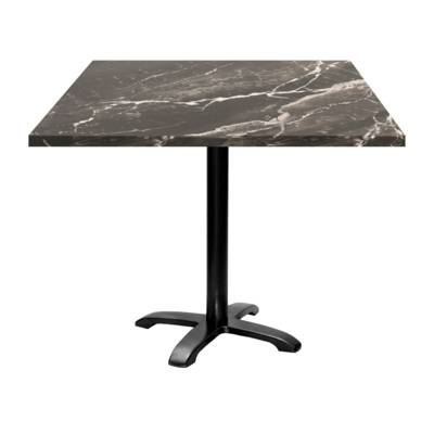 Table pied noir 90x90cm marbre royal - intérieur - RestooTab