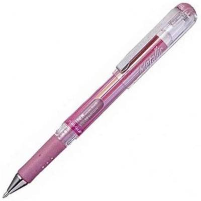 Roller encre gel métallique Hybrid Gel Grip DX, Rose - PENTEL