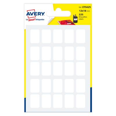 Sachet de 225 étiquettes blanches 12x18mm - AVERY