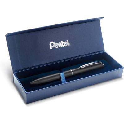 Coffret Roller encre gel rétractable BL2007, corps fin métal noir, encre Noire - PENTEL