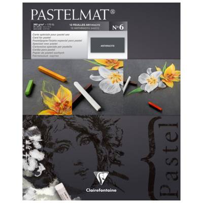 Bloc Pastelmat n°6 24x30 12F Anthracite 360g - CLAIREFONTAINE