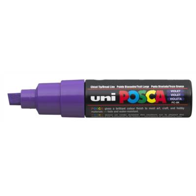 Marqueur pointe large biseautée pc8k 8mm violet - POSCA