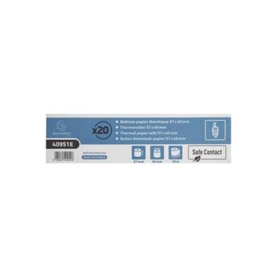Carton de 20 bobines thermiques Safecontact, 57 mm x 18 m, gris - EXACOMPTA