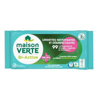 Lingettes désinfectantes BioActive x35 - MAISON VERTE