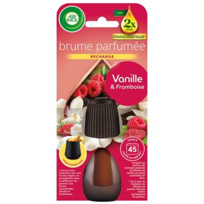 Recharge Diffuseur désodorisant d'Huiles Essentielles Brume Parfumée Vanille et Framboise - 20 ml - AIR WICK